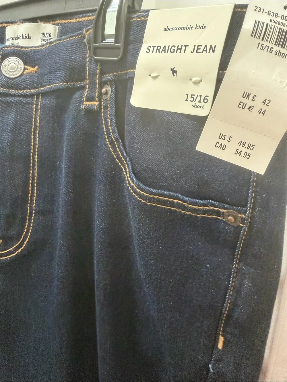 Abercrombie & Fitch Dark Navy Straight Jeans - Girls 15/16
